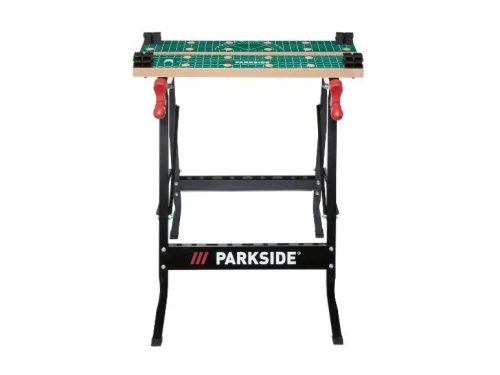 ParkSide összecsukható munkapad, műhely munkaasztal, 150 kg teherbírással, 60 x 79 x 63 cm