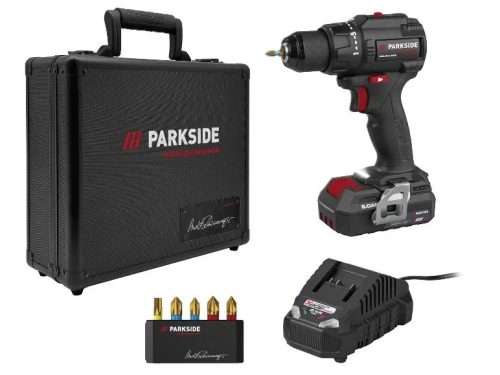 ParkSide Performance PPABSS 20-Li A1  60 Nm 20V 2Ah akkus fúró, behajtó, kofferben, akkuval, töltővel, bitkészlettel (Arnold Schwarzenegger Edition)
