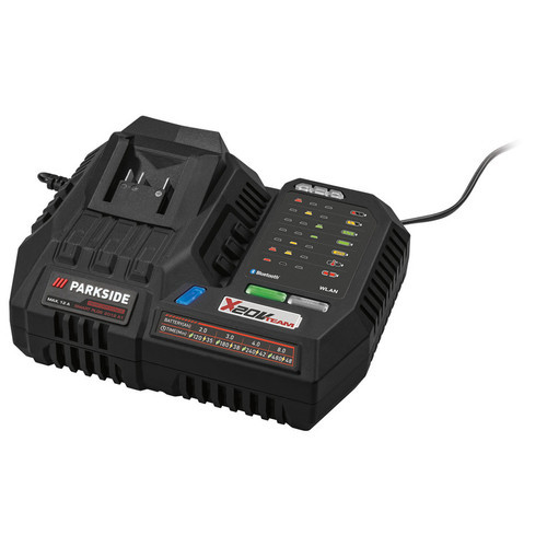 ParkSide Performance PLGS 2012 A1 Bluetooth Smart okos akkutöltő, gyors töltő, X20V, 300 W
